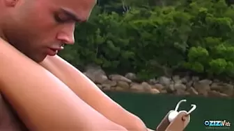 Exotic brunette milf is having a wonderful anal sex with her BF on the boat