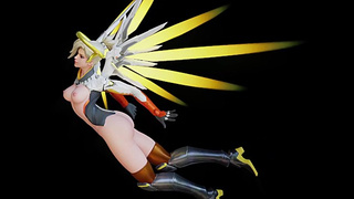 Mercy Floats Angellically With Her Breasts and Bum Out
