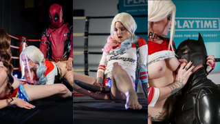 PLAYTIME Cosplay Harley Quinn Gets Slammed Doggystyle (Orgy)