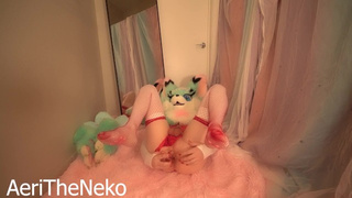 AeriTheNeko Mix of | Furry Femboy Bad Dragon Toys | Creampies | Costumes | Fursuit | Tail