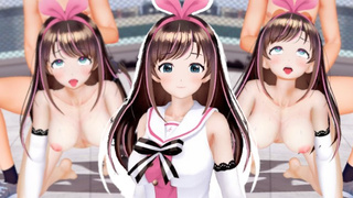 Kizuna AI rammed in doggy style and covered in jizz