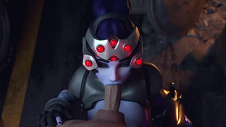Widowmaker On Her Knees Working A Enormous Schlong With Her Mouth