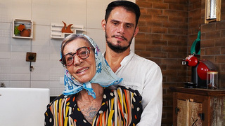 78 Years older grandmother rough behind rammed
