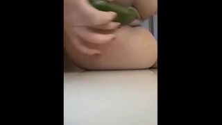 Teen Virgin Iranian Girl Masturbating with a Cucumber, Anal, Missed her Boy