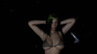 Billie Elish Gets Fucked by Floating Dildos