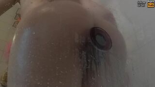HandJoy * Goddess Hira has fun with her dildos and plugs in the shower